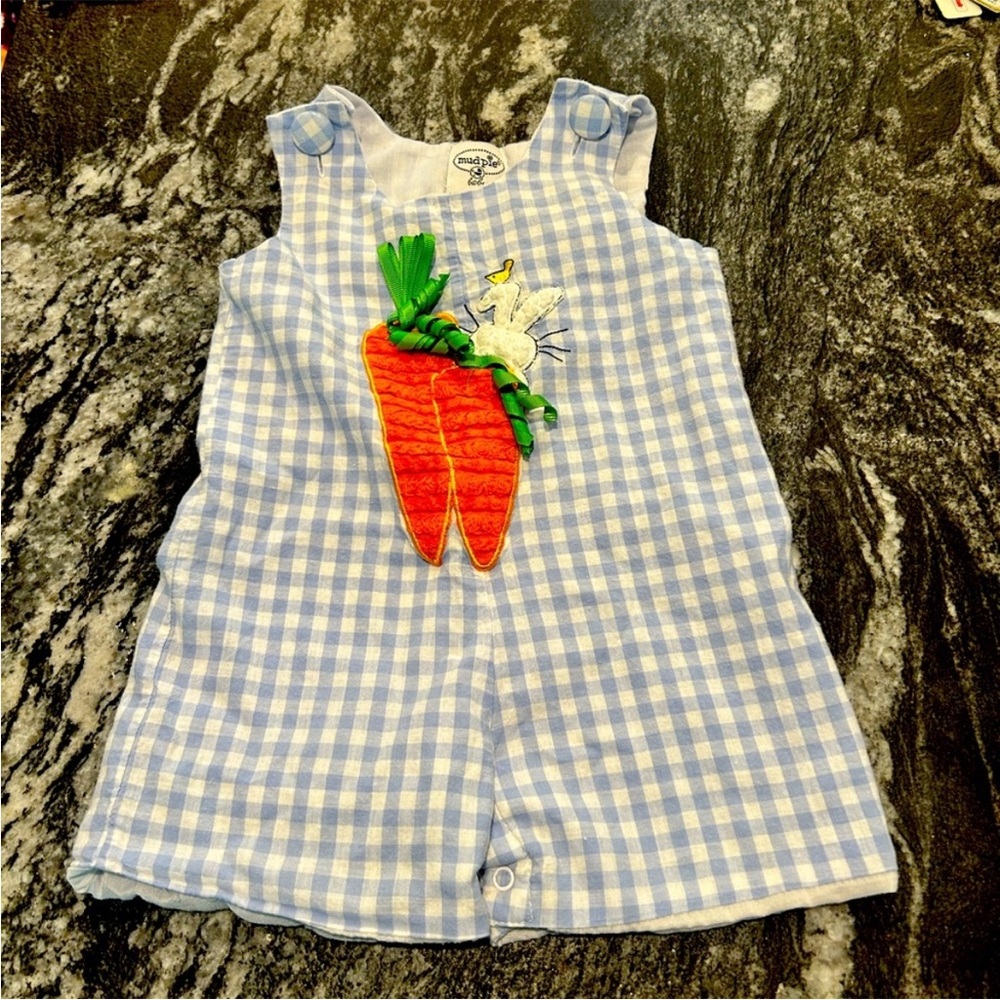 Easter/spring boys romper with bunny detail